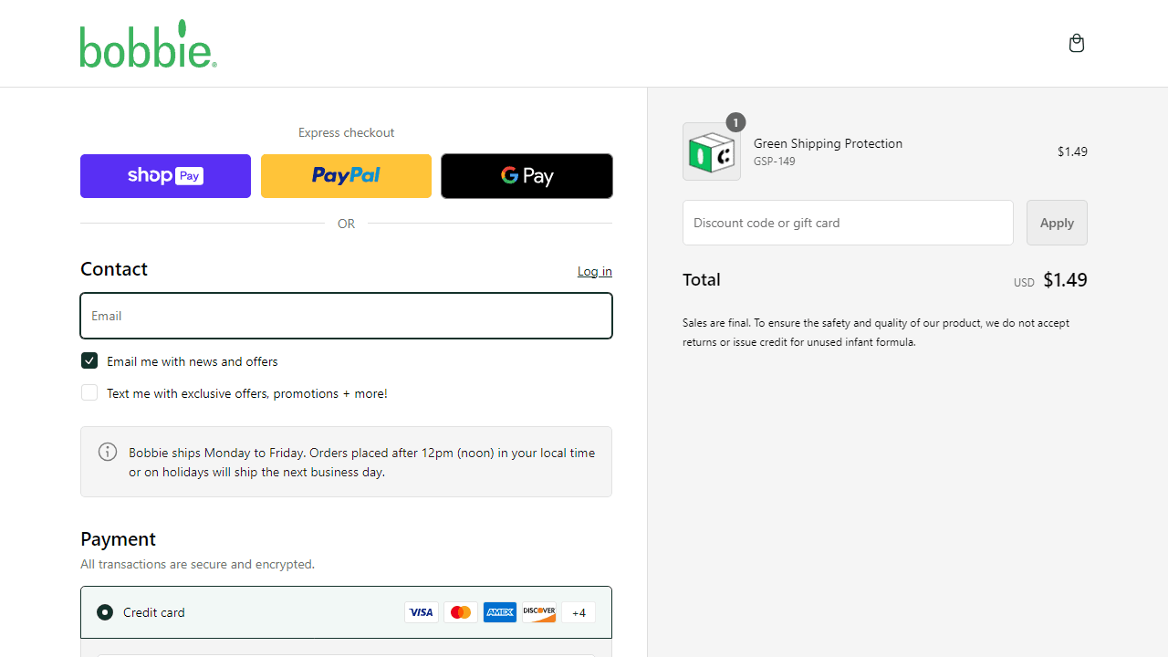 How to apply Bobbie coupon code